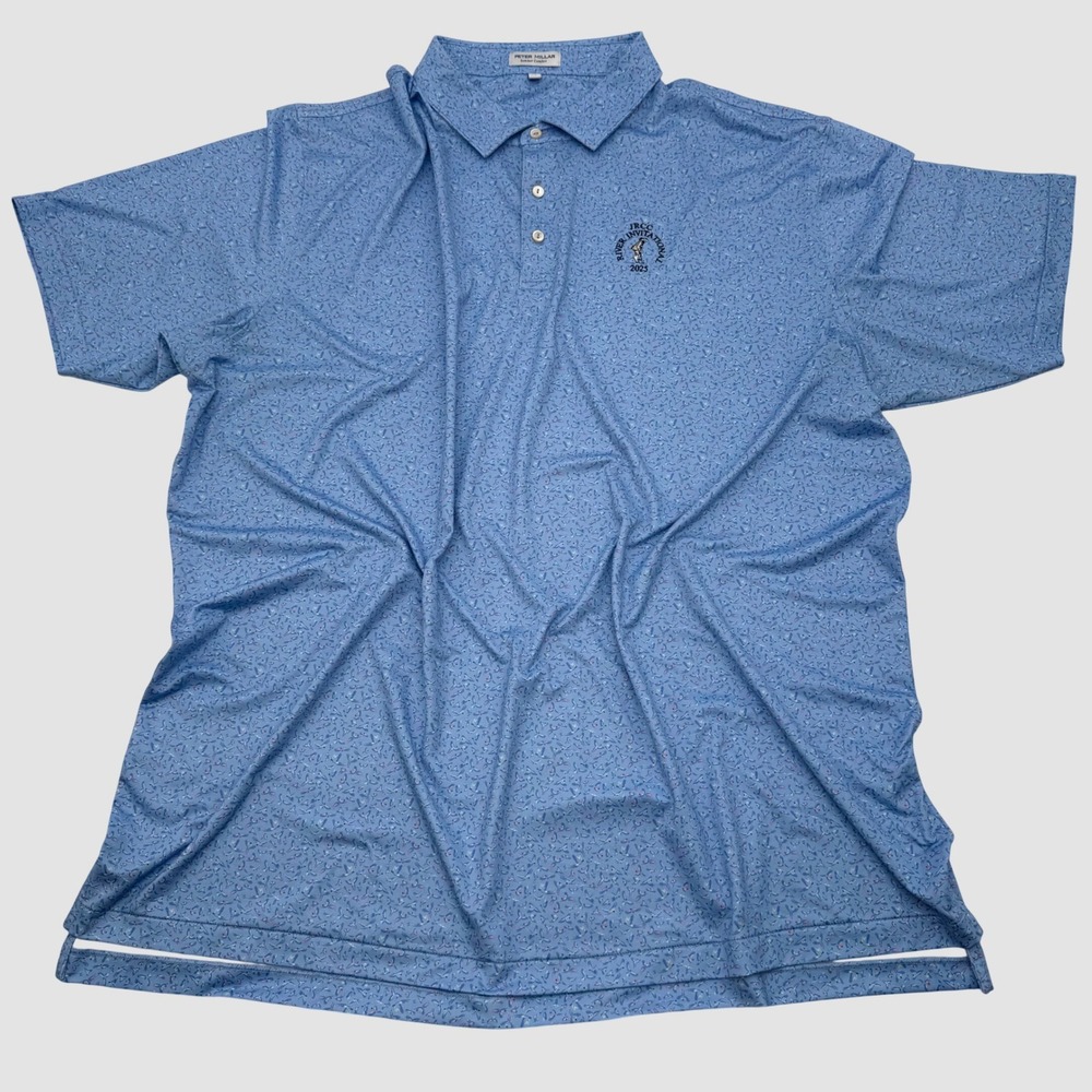 Peter Millar Summer Macaw Bird Polo Shirt Mens 3XL Blue Bird Print JRCC Golf